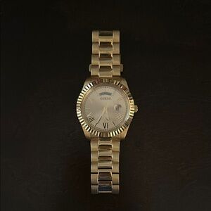 Guess Gold-Tone Day-Date Watch